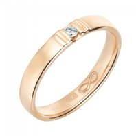 Обручальное кольцо R01-WED-00018-М13373 из красного золота, гладкое