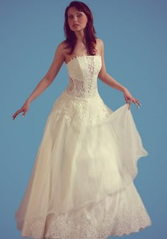 Свадебное платье Л46829. С пышной юбкой, длинное без шлейфа.