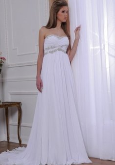 Свадебное платье Л46830. В греческом стиле, длинное со шлейфом.