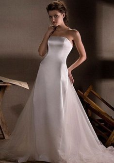 Свадебное платье Л46836. А-силуэт, длинное со шлейфом.