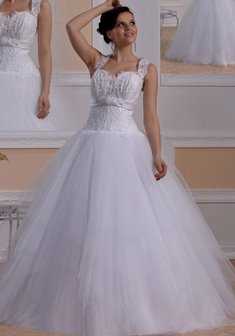 Свадебное платье К47076. С пышной юбкой, длинное без шлейфа.