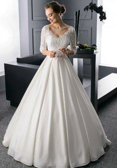 Свадебное платье V47910. С пышной юбкой, длинное без шлейфа.